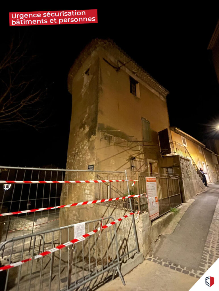 urgence batiment sécurisation village eguille